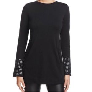 NIC and ZOE Studded Cuff Tunic Top in Black Size Medium NEW